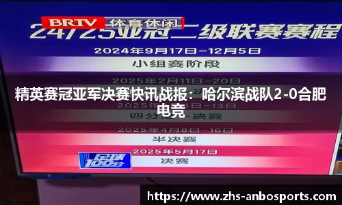 精英赛冠亚军决赛快讯战报：哈尔滨战队2-0合肥电竞